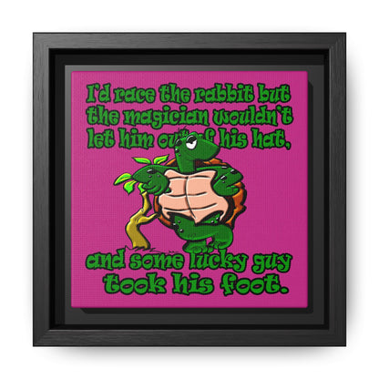 turtle race - framed canvas art (pink)