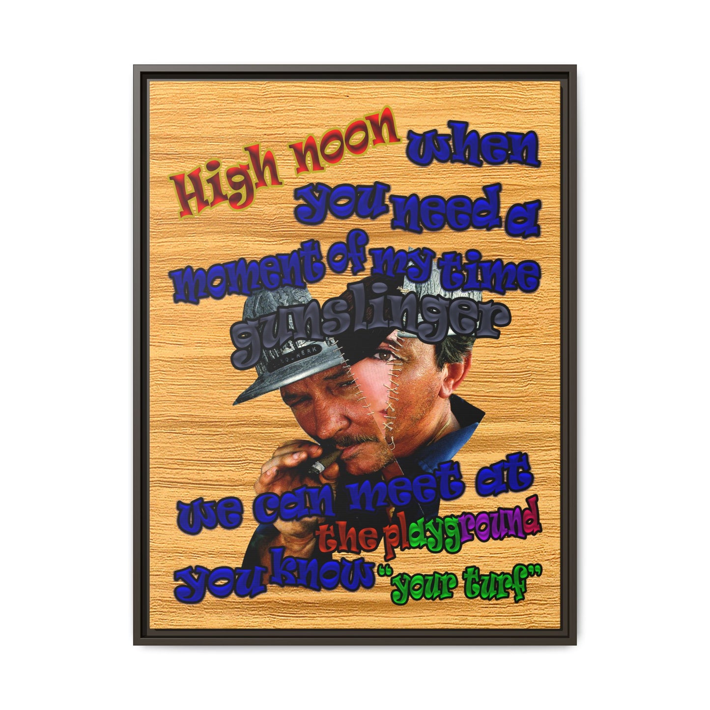 high noon - framed canvas art (butterscotch wood finish)