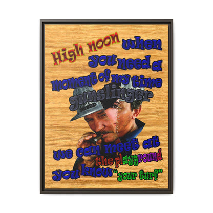 high noon - framed canvas art (butterscotch wood finish)