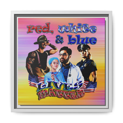 rw&b lives matter - framed canvas art (color blur)