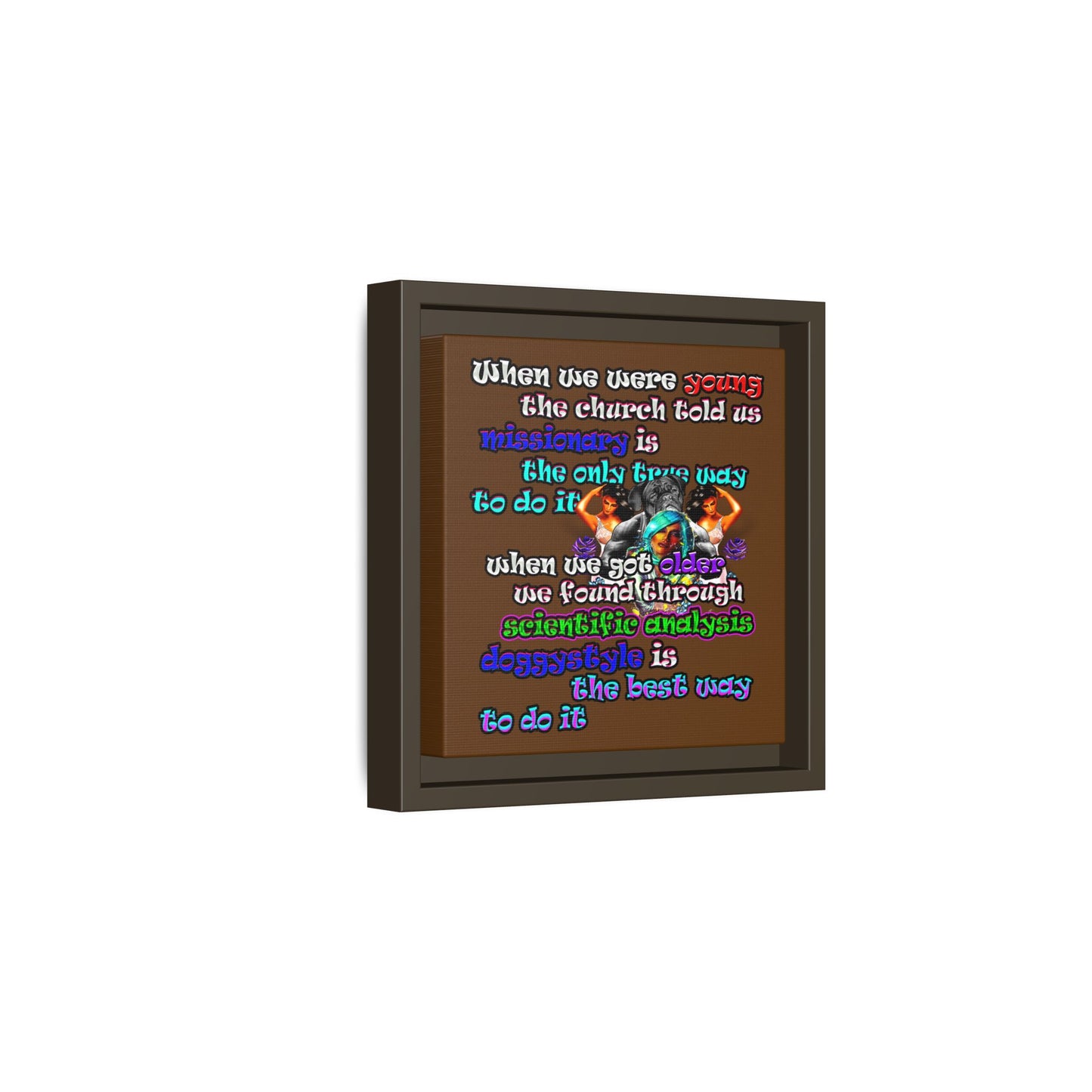 doggystyle - framed canvas art (brown)