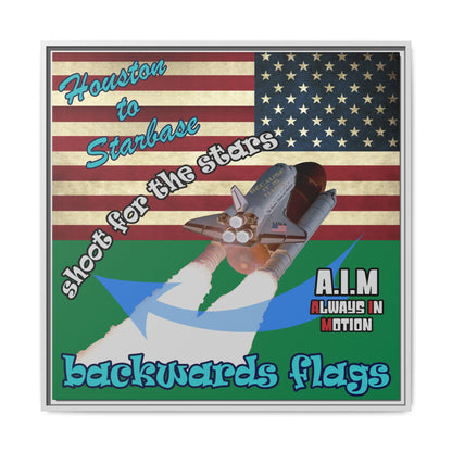 shoot for the stars - framed canvas art (dark green)