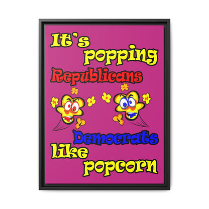 popping like popcorn - framed canvas art (pink)