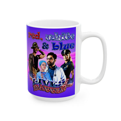 rw&b lives matter - White Mug (purple-pink wave)