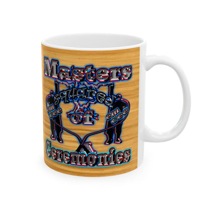 em cee squared - White Mug (butterscotch wood finish)