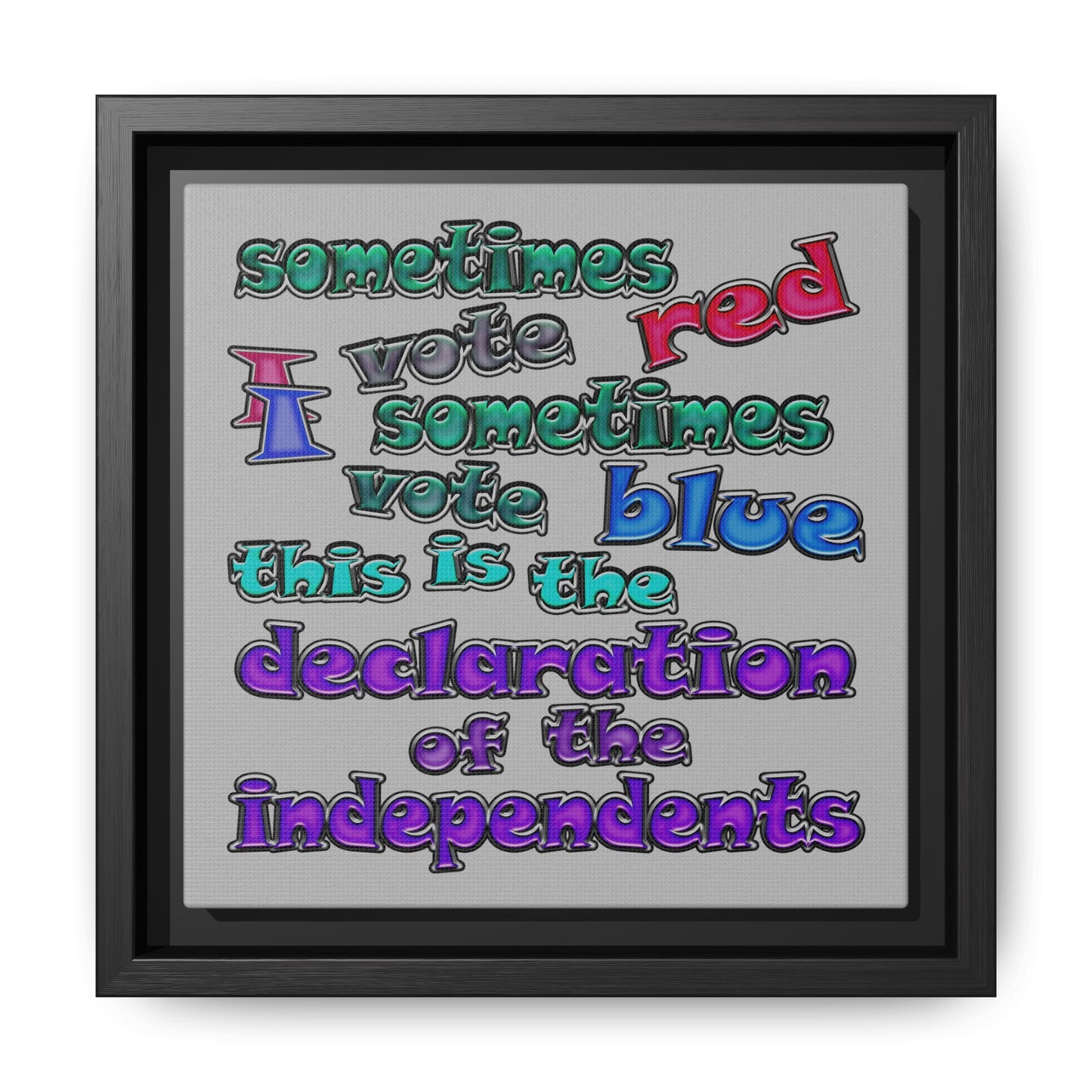declaration of the independents - framed canvas art (light grey)