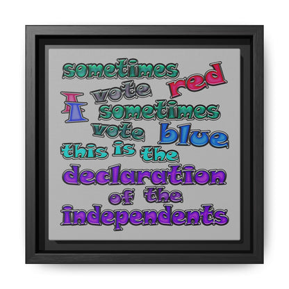 declaration of the independents - framed canvas art (light grey)