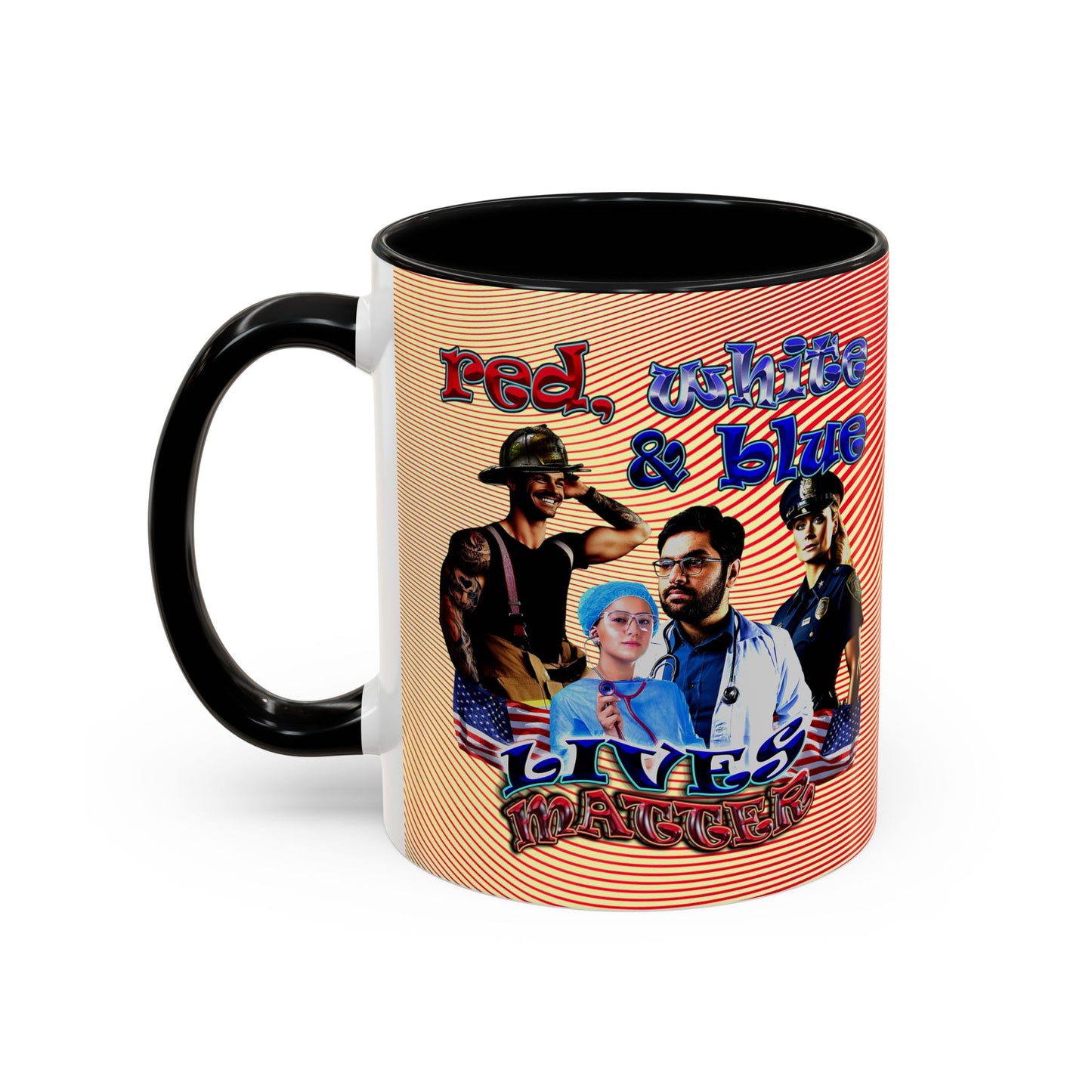 rw&b lives matter - Accent Mug (yellow-orange wave)