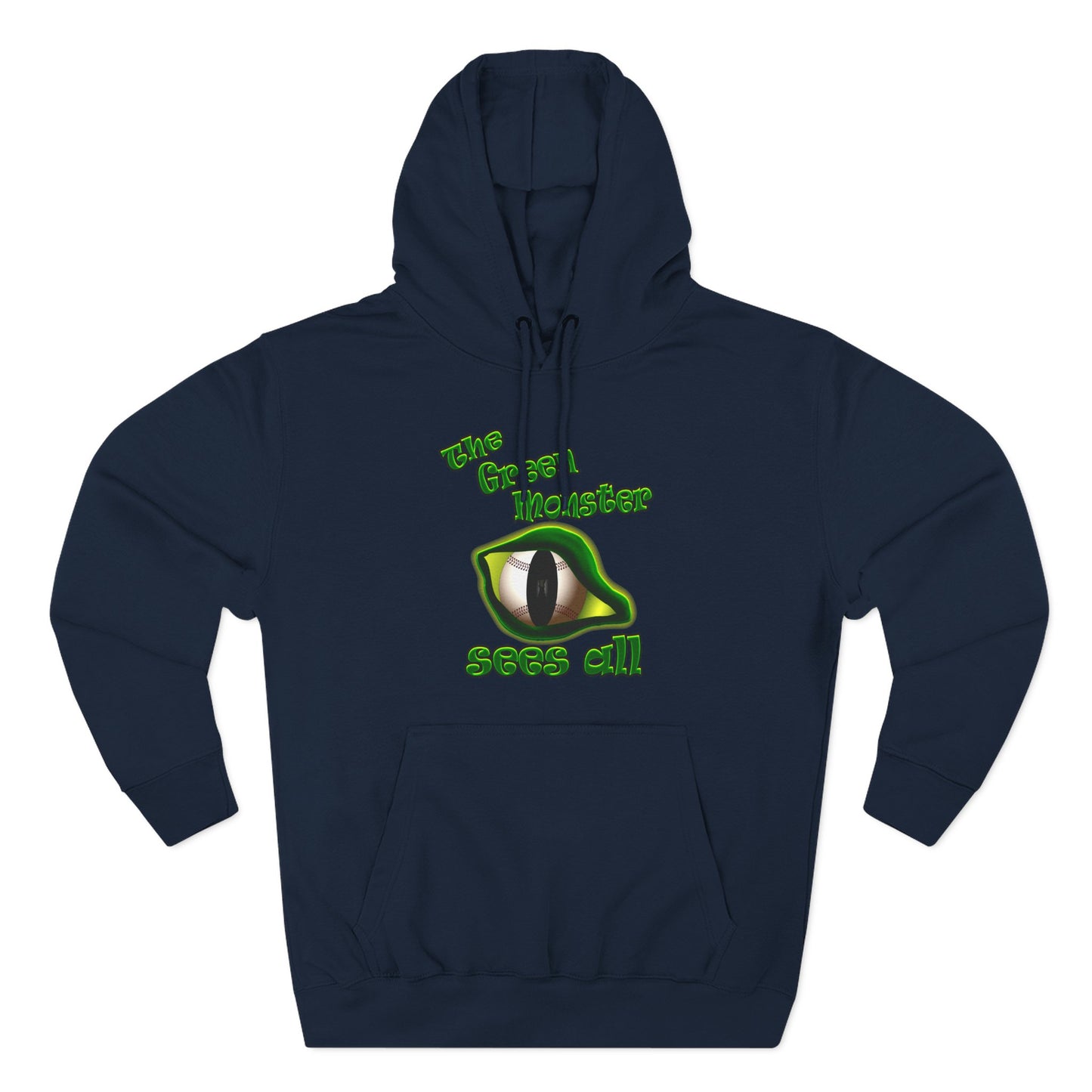 green monster - Three-Panel Fleece Hoodie