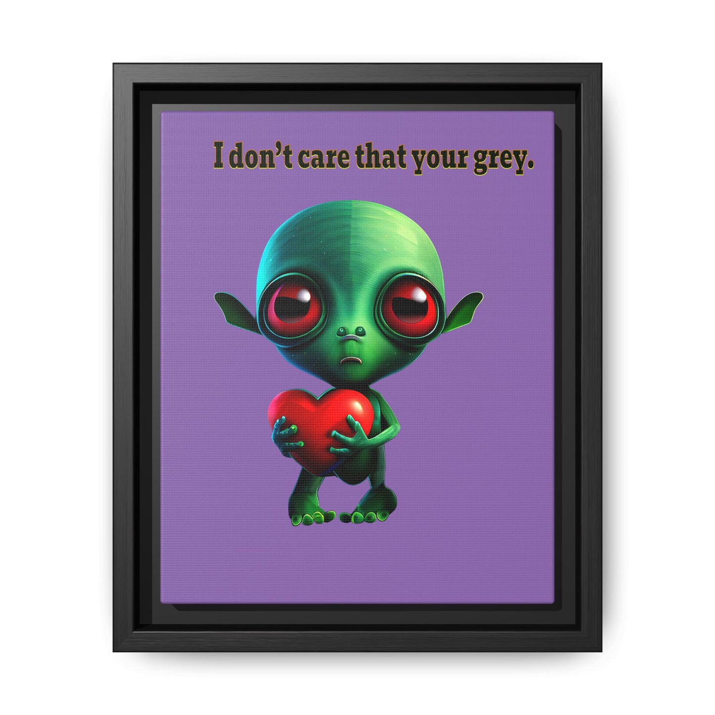 I don't care that your grey - framed canvas art (light purple)