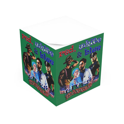 rw&b lives matter - note cube (dark green)