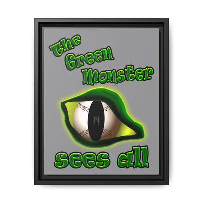 green monster - framed canvas art (grey)