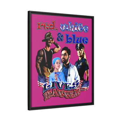 rw&b lives matter - framed canvas art (pink)