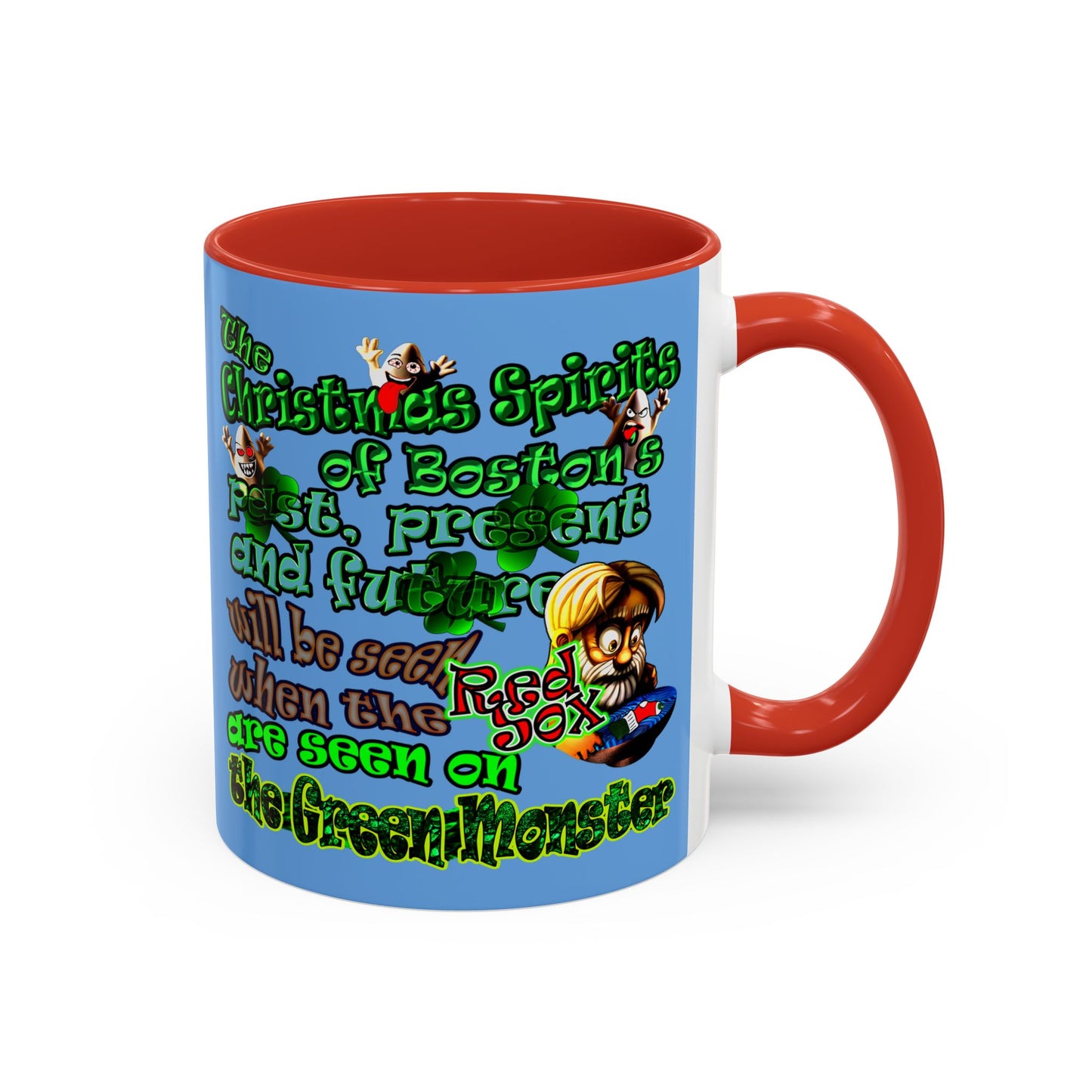 christmas spirits of boston - Accent Mug (light blue)