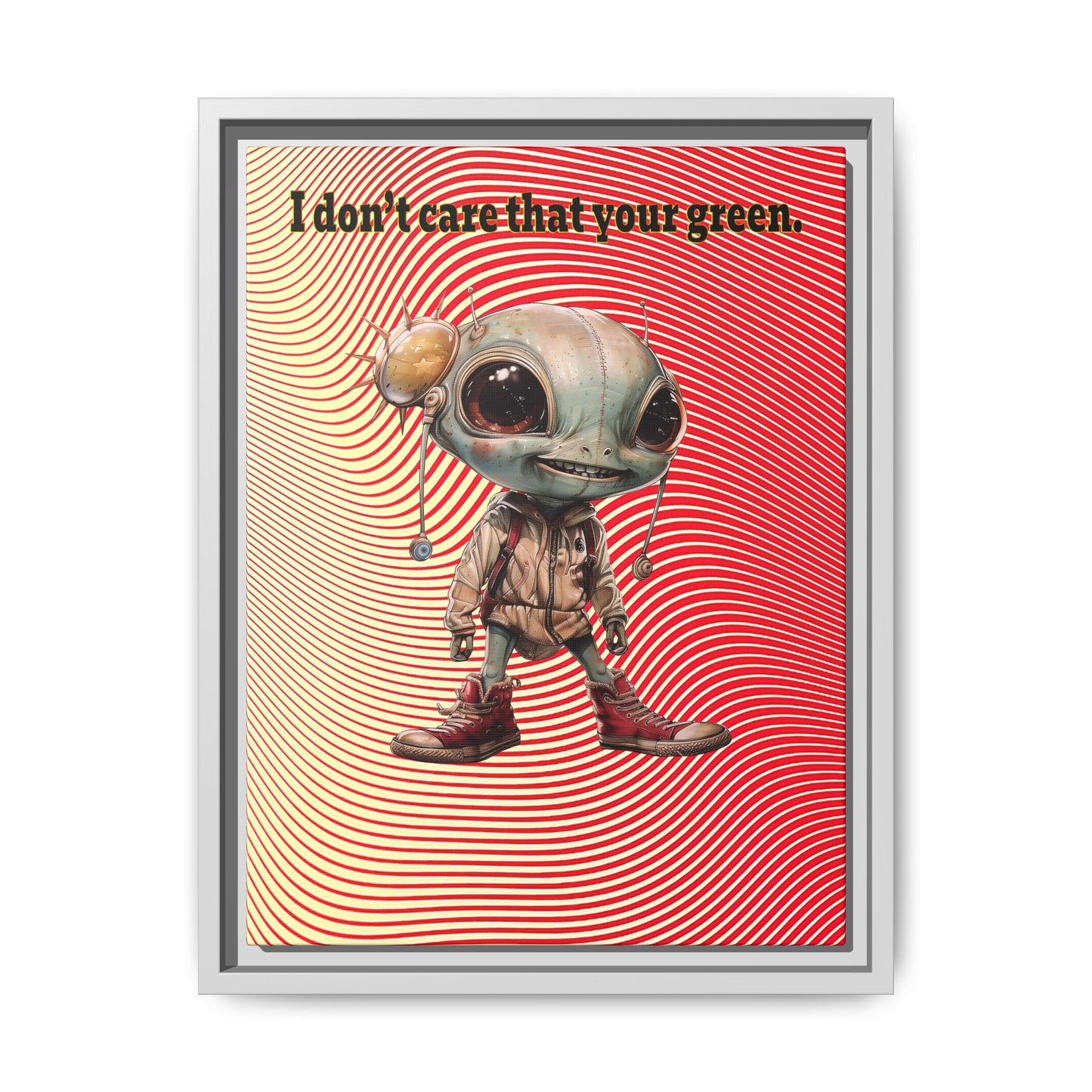 I don't care that your green - framed canvas art (yellow-orange wave)