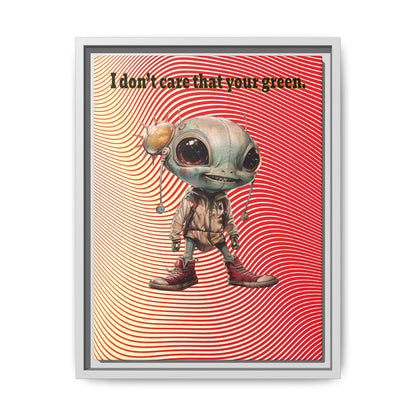 I don't care that your green - framed canvas art (yellow-orange wave)
