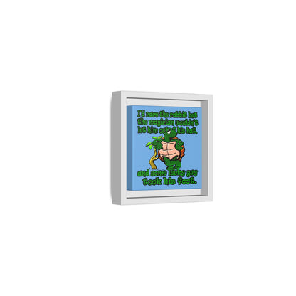 turtle race - framed canvas art (light blue)