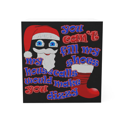 santa's shoes - note cube (black)