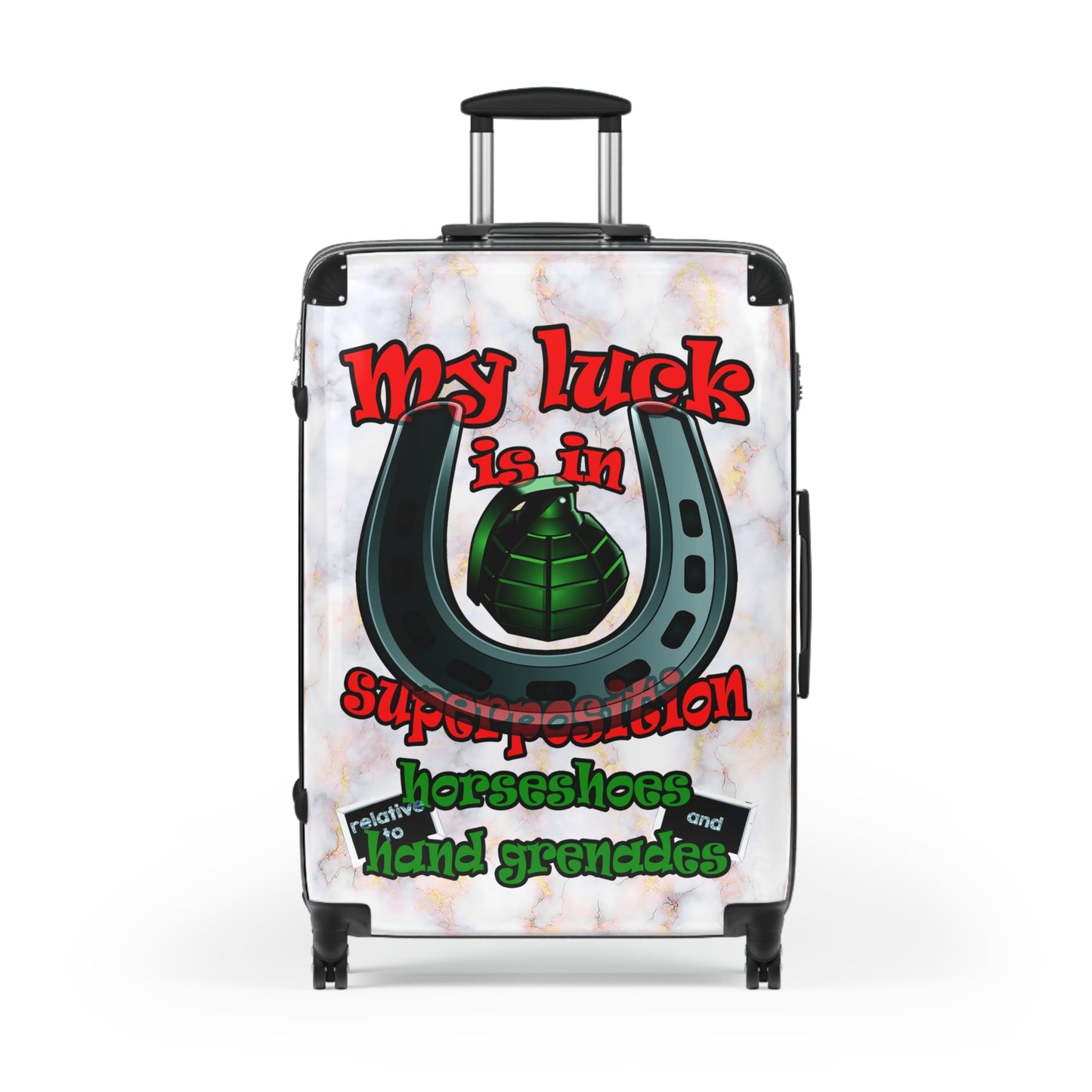 my luck - Suitcase (white marble)