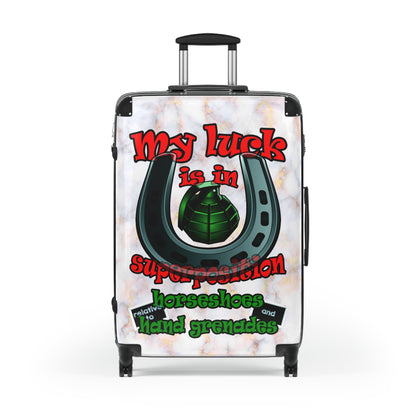 my luck - Suitcase (white marble)