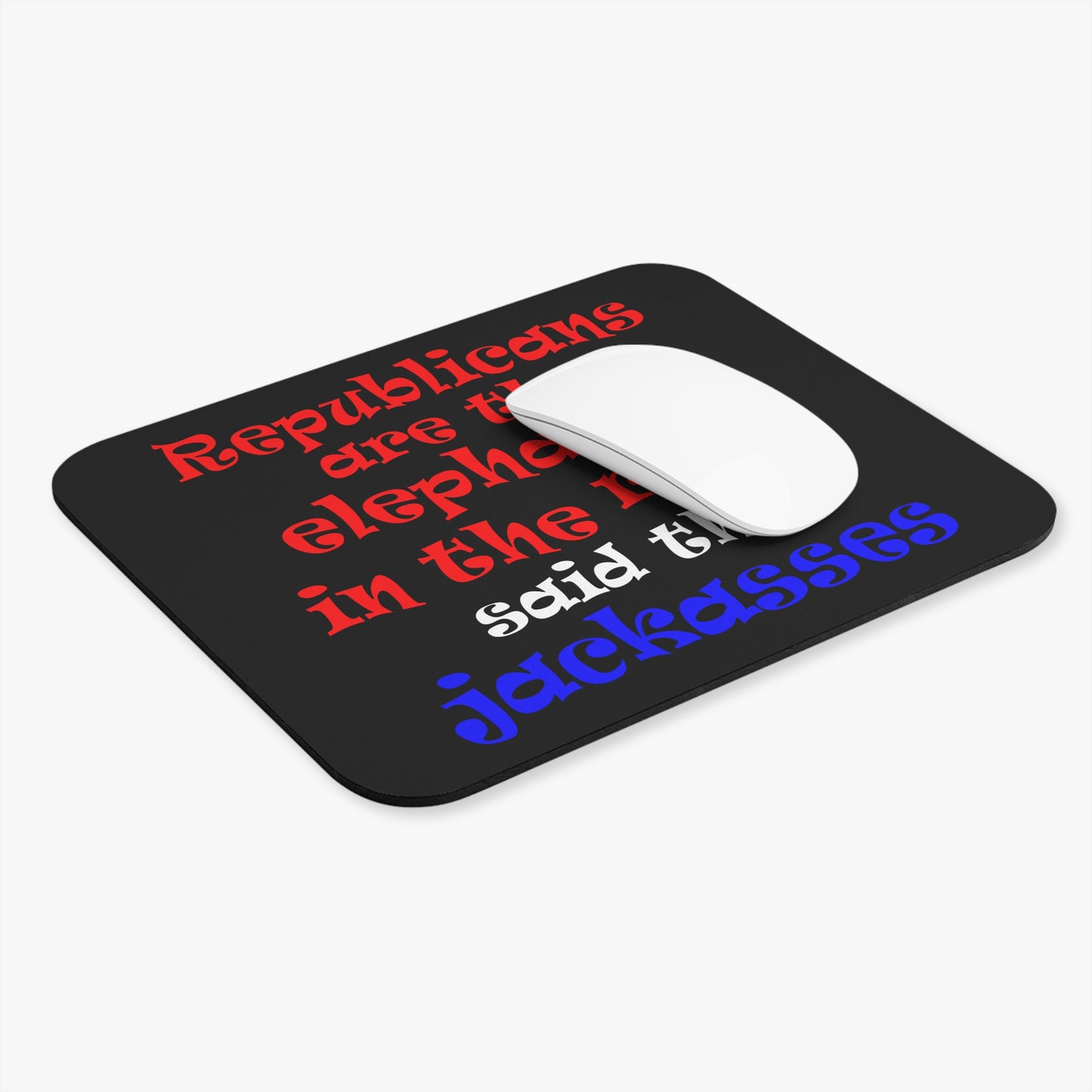 donkeys and elephants - Mouse Pad (Rectangle) (black)