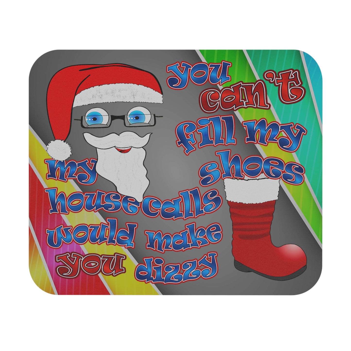 santa's shoes - Mouse Pad (Rectangle) (rainbow split)