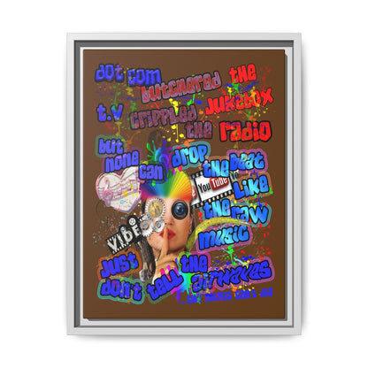drop the beat - framed canvas art (brown)