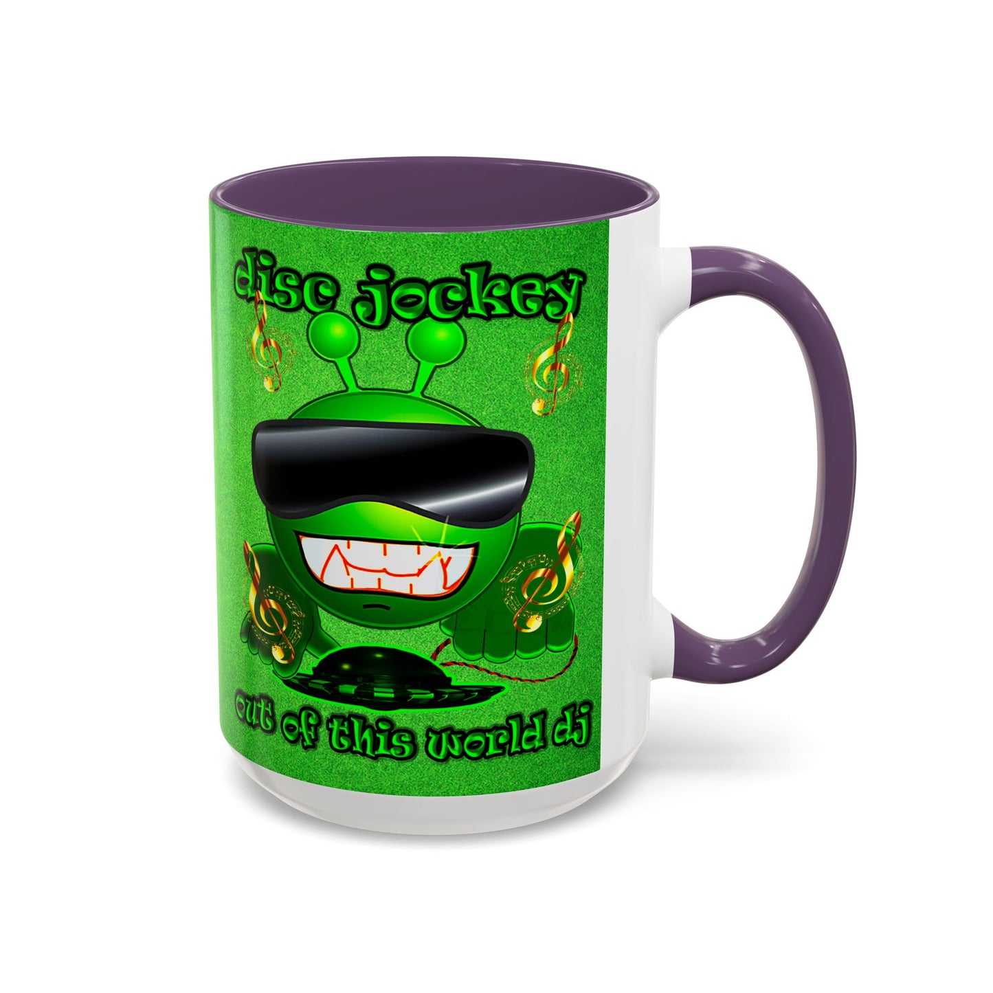 disc jockey - Accent Mug (green turf)