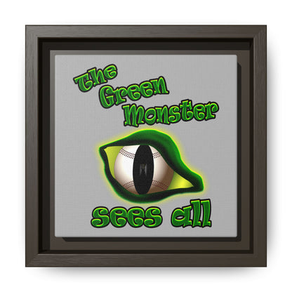 green monster - framed canvas art (light grey)