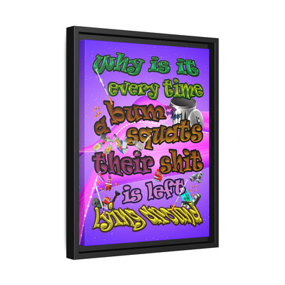 the bum's shit - framed canvas art (purple-pink wave)