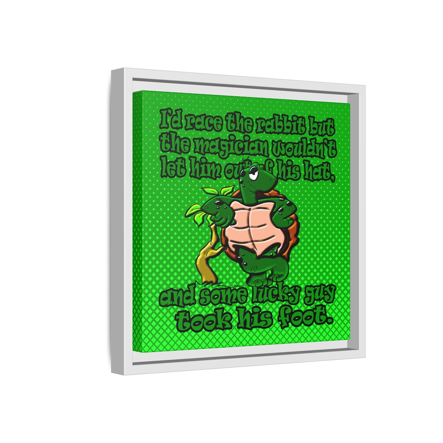 turtle race - framed canvas art (logo green)