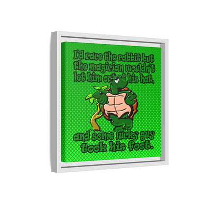 turtle race - framed canvas art (logo green)