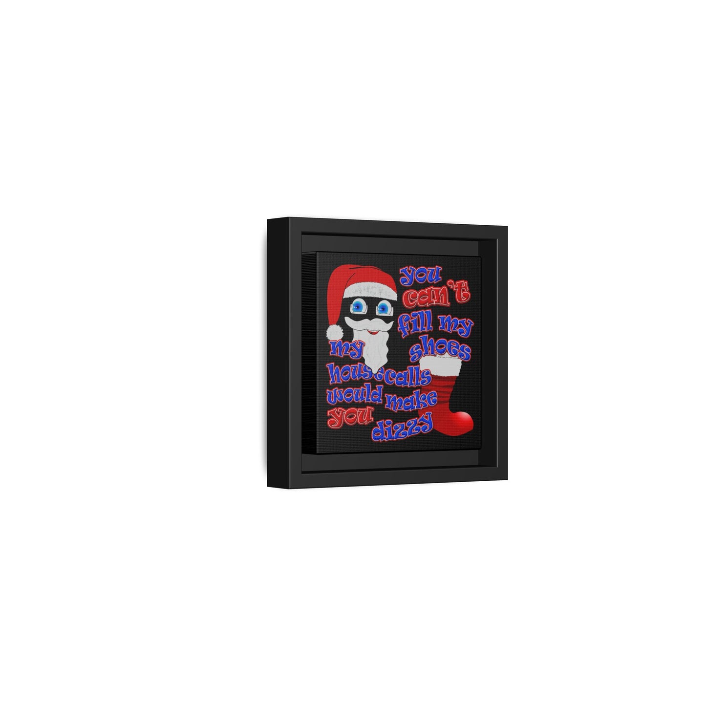 santa's shoes - framed canvas art (black)