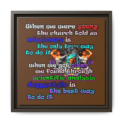 doggystyle - framed canvas art (brown)