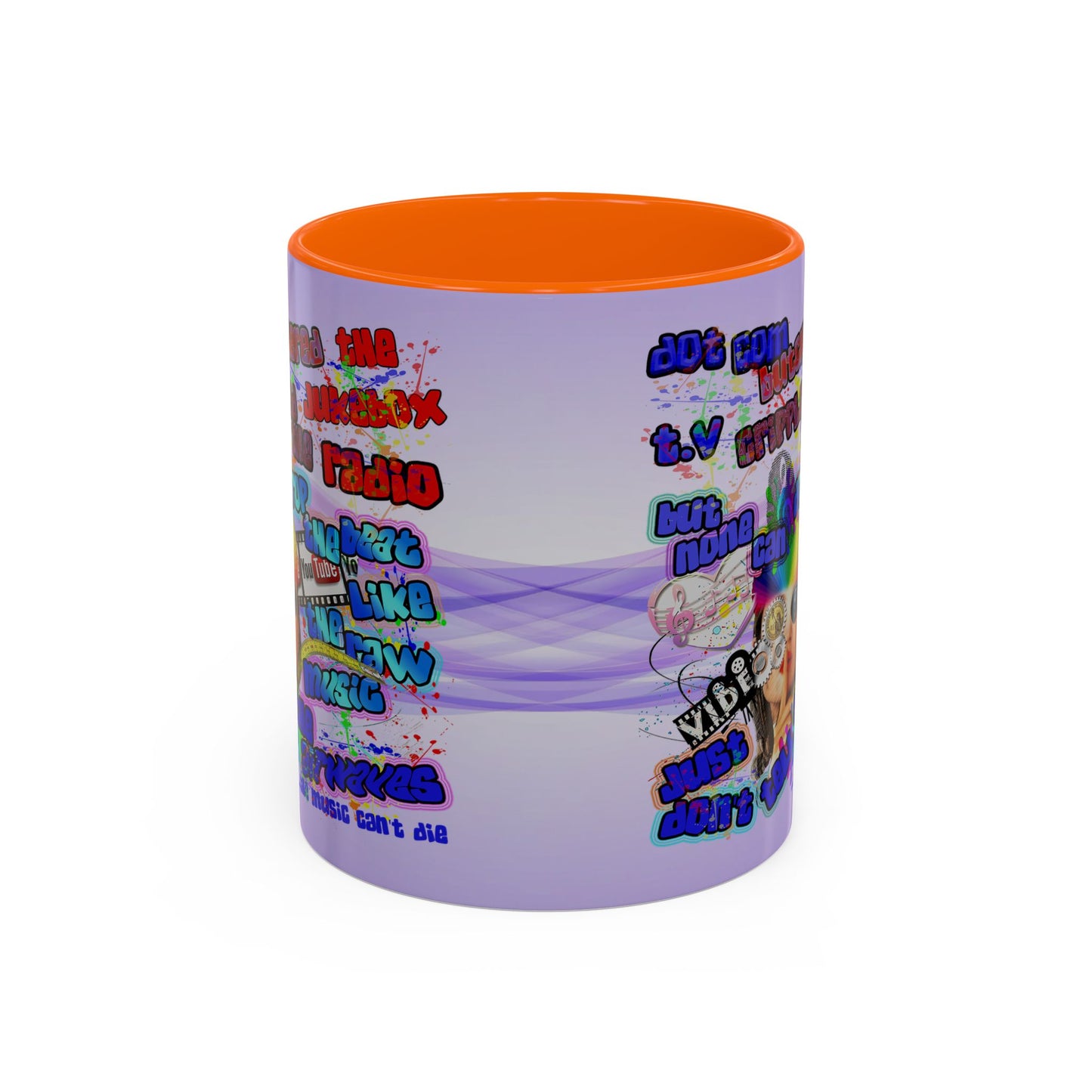 drop the beat - Accent Mug (light blue-pink wave)