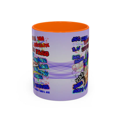 drop the beat - Accent Mug (light blue-pink wave)