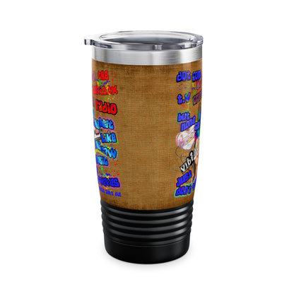drop the beat - Ringneck Tumbler, 20oz  (brown papyrus)