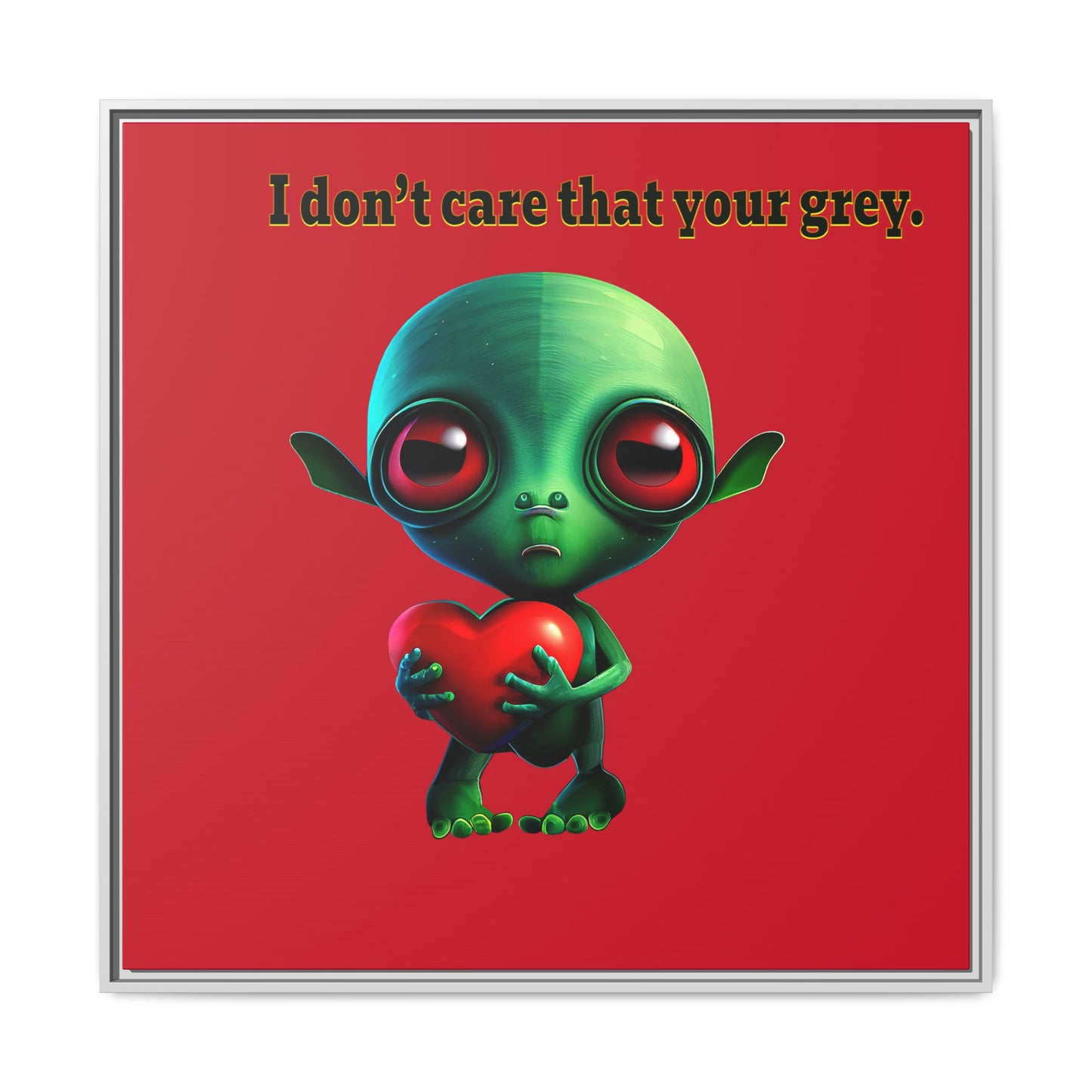I don't care that your grey - framed canvas art (dark red)