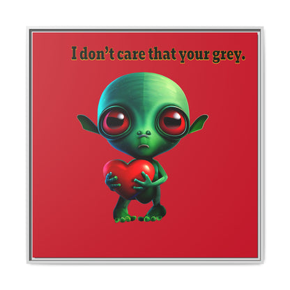 I don't care that your grey - framed canvas art (dark red)