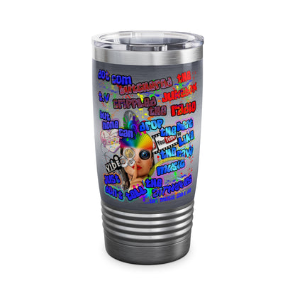drop the beat - Ringneck Tumbler, 20oz  (brushed nickel)