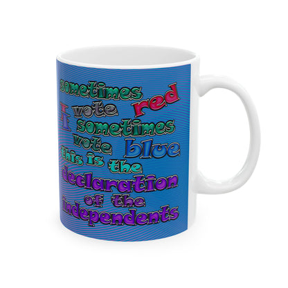 declaration of the independents - White Mug (light blue-purple wave)