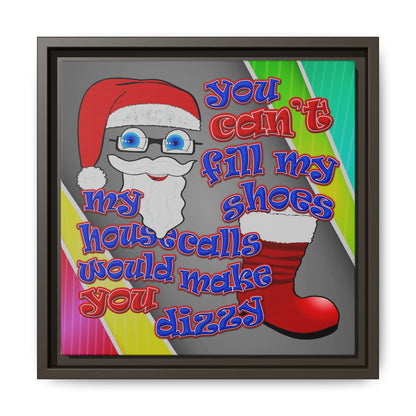 santa's shoes - framed canvas art (rainbow split)