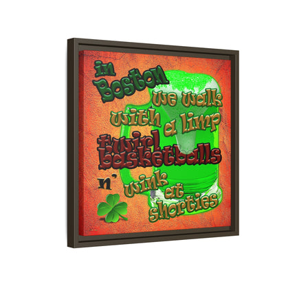 celtics logo - framed canvas art (burnt orange)