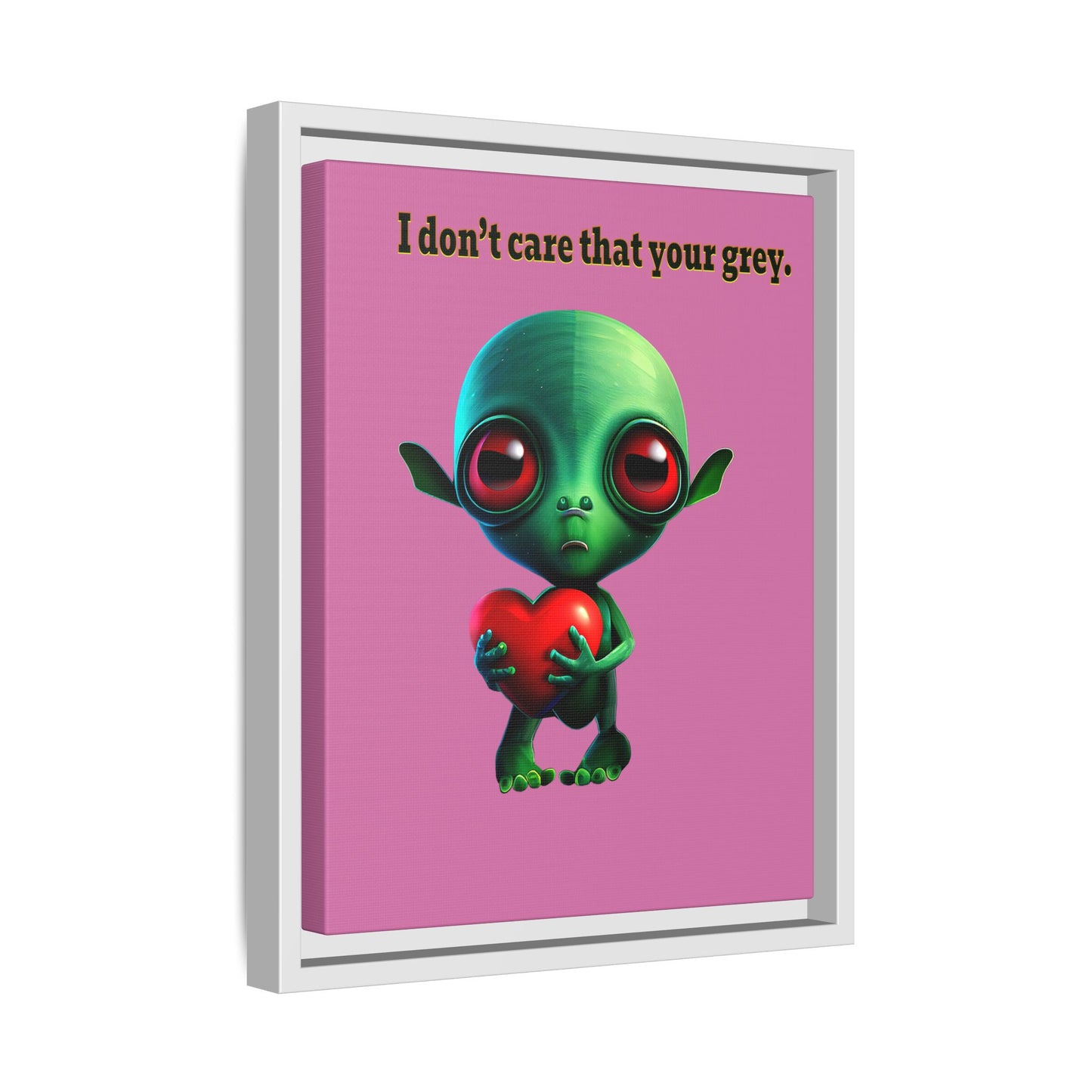 I don't care that your grey - framed canvas art (light pink)