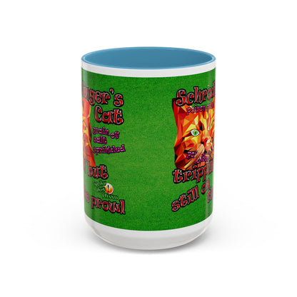 schrodinger's cat - Accent Mug (green turf)