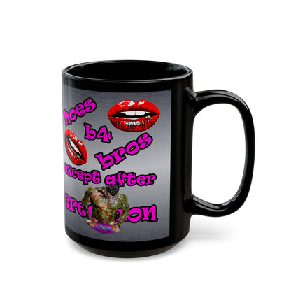 hoes b4 bros - Black Mug (brushed  nickel)