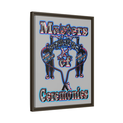 em cee squared - framed canvas art (light grey)