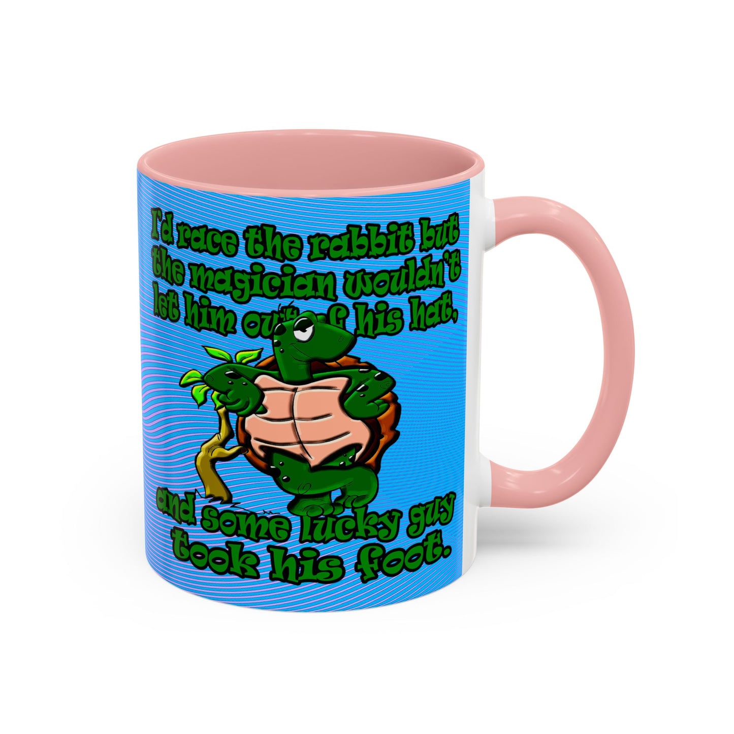 turtle race - Accent Mug (light blue-purple wave)