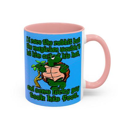 turtle race - Accent Mug (light blue-purple wave)