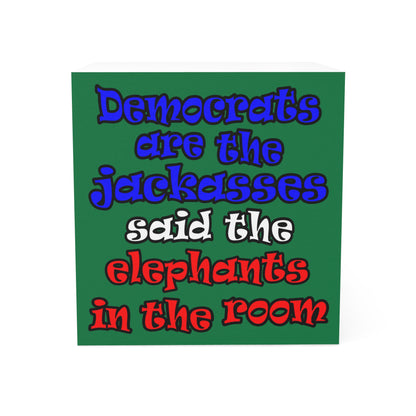 donkeys and elephants - note cube (dark green)